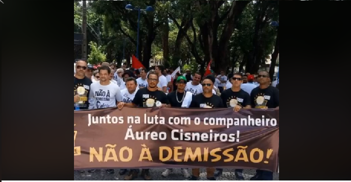 Diretores do Sindfort-PE participam de ato em defesa de Áureo Cisneiros