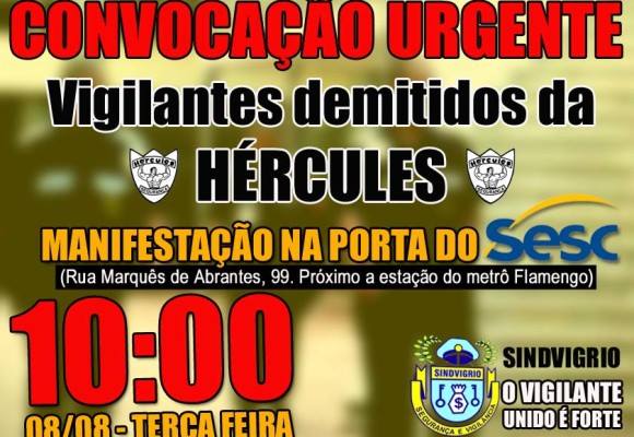 RJ: Vigilantes da Hércules manifestam na porta do Sesc